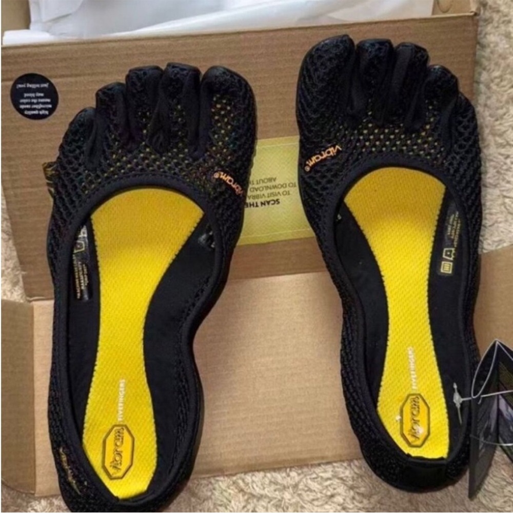 Vibram FiveFingers Women's Black and Yellow Minimalist Sneakers